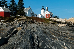 Pemaquid Point Lighthouse Over Unique Rock Formations